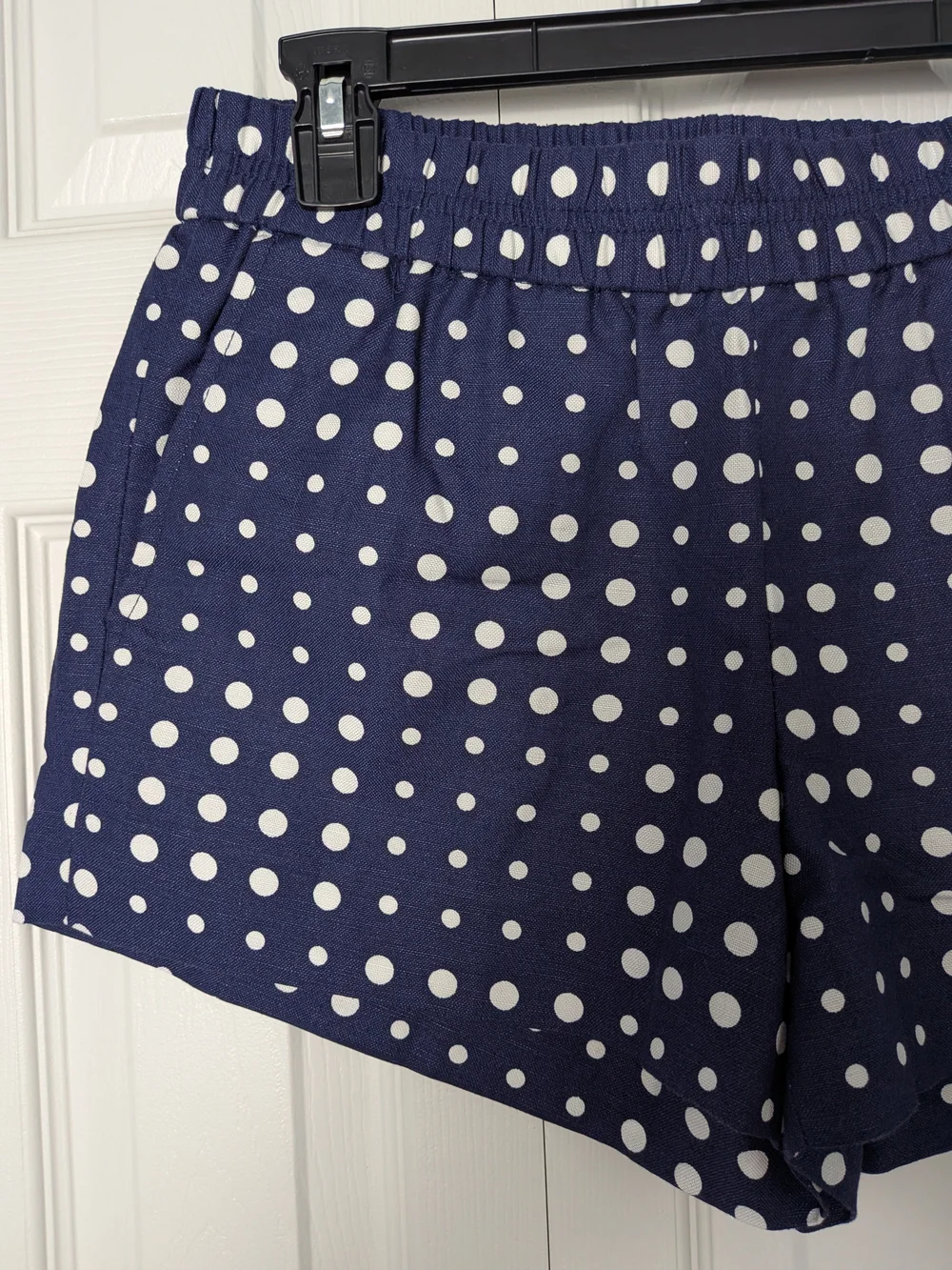 J. Crew Navy Polka Dot Elastic-Waist Shorts